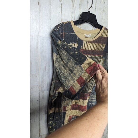 Jeanius Akademiks Y2K Shirt 2X USA Flag Streetwear Hip Hop - Picture 5 of 8